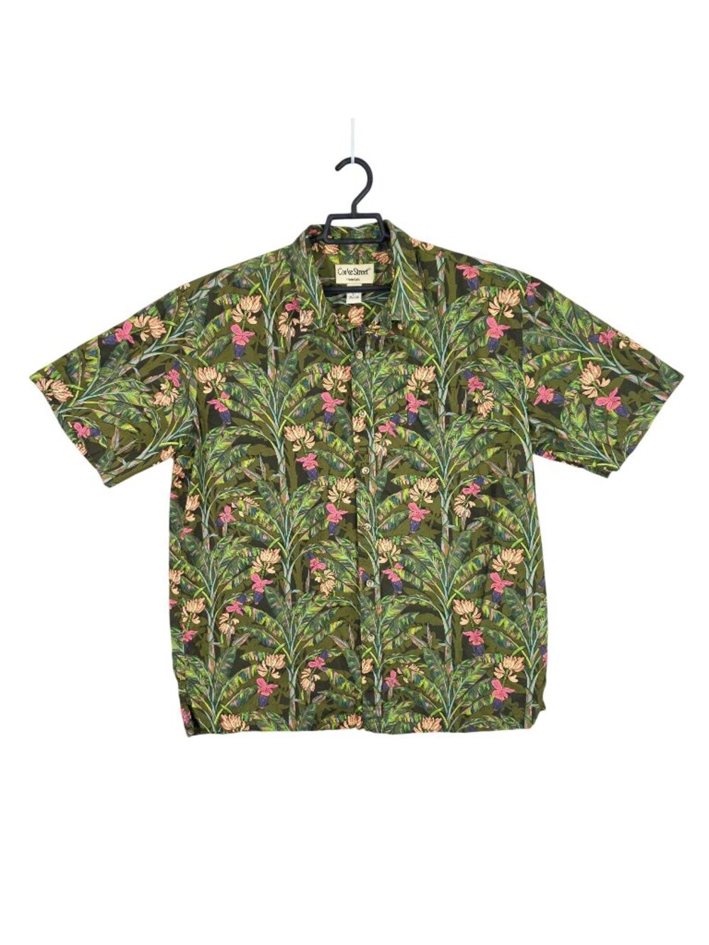 Mens Cooke Street Green Honolulu Hawaiian Button Up Shirt Cotton Size XL